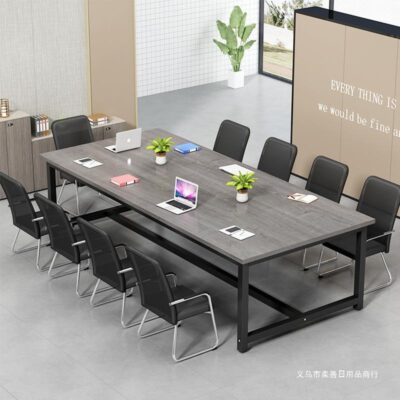 Bàn hội nghị đơn giản hiện đại gỗ nguyên khối bàn nhân viên đào tạo đàm phán bàn lớn nội thất văn phòng bàn dài