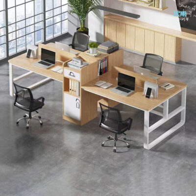 Bàn bốn người kết hợp đơn giản Phòng nhân viên hiện đại văn phòng đơn giản nhân viên tài chính bàn máy tính đơn
