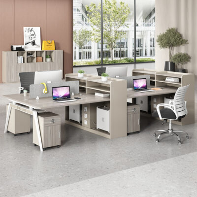 Bàn ghế nhân viên kết hợp bàn nhân viên đôi bốn người đơn giản bàn sáng tạo thiết kế bàn tài chính