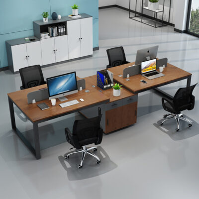 Bàn ghế nhân viên kết hợp tối giản hiện đại 4/6 Phòng nhân viên nội thất văn phòng bàn làm việc nhân viên