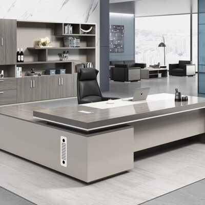 Bàn làm việc Boss Bàn Đơn giản Hiện đại Quản lý Người giám sát Bàn ghế kết hợp Văn phòng Nội thất Boss Bàn máy tính bằng gỗ nguyên khối