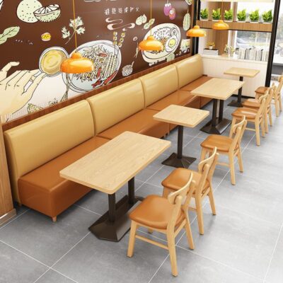 Quán trà sữa bàn ghế kết hợp phục vụ nhà hàng mì quán ăn nhanh sáng tạo thời trang đơn giản cửa hàng bánh mì kẹp thịt treo tường thẻ ghế sofa