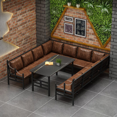 Phong cách công nghiệp cổ điển thanh rõ ràng quầy bar bàn ghế kết hợp thịt nướng cửa hàng lẩu bistro nhà hàng phương tây thẻ thương mại ghế sofa