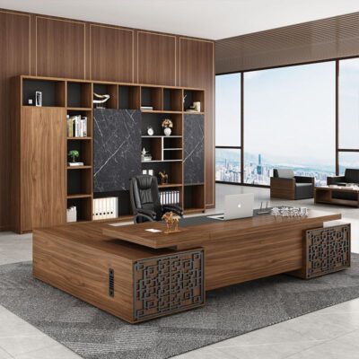 Bàn ông chủ Bàn chủ tịch đơn giản Phong cách Trung Quốc mới Bàn tổng giám đốc Bàn ghế kết hợp Nội thất văn phòng Trạm độc lập