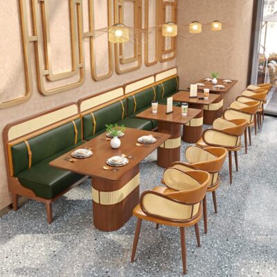 Nhà hàng Tây Mây Gỗ Chắc Chắn Thẻ Ghế Sofa Chủ Đề Nhà Hàng Trà Nhà Hàng Lẩu Thương Mại Bàn Ghế Kết Hợp Cafe