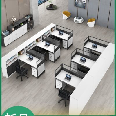 Bàn tài chính hiện đại đơn giản sàn màn hình văn phòng nhân viên 24/6 kết hợp bàn ghế nhân viên