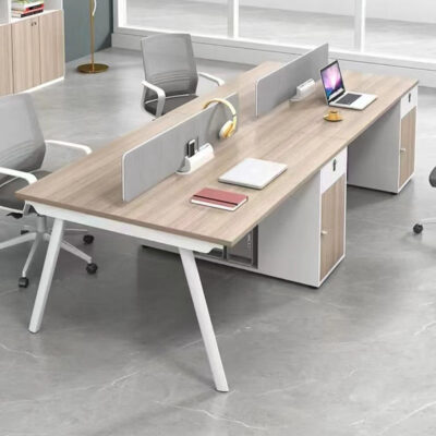 Bàn ghế văn phòng nhân viên kết hợp 4 bốn 6 người khung thép đơn giản bàn văn phòng màn hình máy tính bàn