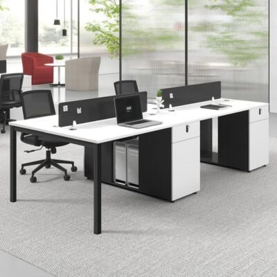 Bàn ghế nhân viên kết hợp bàn văn phòng 4 người đơn giản bàn nhân viên 4 người mặt đối diện