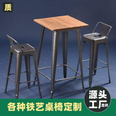 Gỗ du rèn sắt bàn ăn bàn làm việc cafe bar bảng thiết kế LOFT đồ nội thất cũ bàn đàm phán có thể được tùy chỉnh