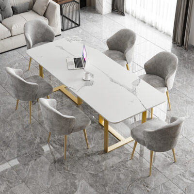 Bảng đá tối giản hiện đại bàn hội nghị nhân viên văn phòng văn phòng bàn dài đào tạo đàm phán kết hợp bàn ghế nhiều người