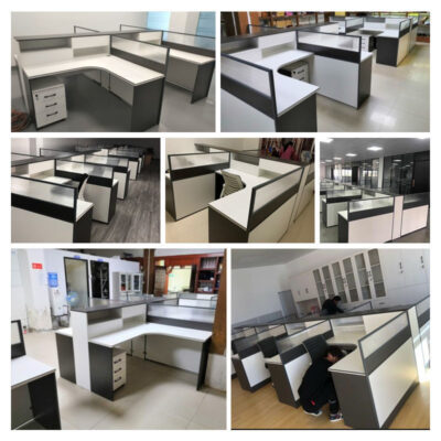 Bàn ghế văn phòng kết hợp bàn nhân viên đơn giản hiện đại 2/4/6 người bàn máy tính bàn tài chính văn phòng màn hình