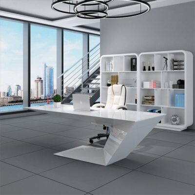 Đơn giản hiện đại Sơn trắng Bàn Boss Bàn Chủ tịch Thời trang sáng tạo Bàn điều hành Bàn điều hành Alien Manager Bàn