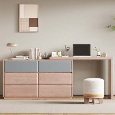 Wabi Sabi gió lưới đỏ bàn trang điểm căn hộ nhỏ phòng ngủ hộ gia đình ngăn kéo gỗ tần bì tích hợp góc thu vào bàn trang điểm