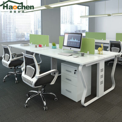Bàn nhân viên đơn giản hiện đại 4 người 6 bốn nội thất văn phòng Bắc Kinh kết hợp bàn ghế văn phòng