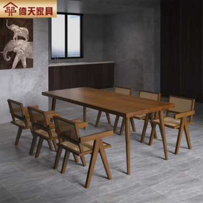 Yitian Mỹ tất cả bàn ăn gỗ nguyên khối nhà căn hộ nhỏ bàn ăn hình chữ nhật nhà hàng quán trà sữa bàn ghế
