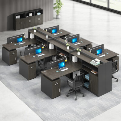 Bàn nhân viên bàn nhân viên ghế đơn giản hiện đại 2/4/6 màn hình người kết hợp bàn ghế tài chính