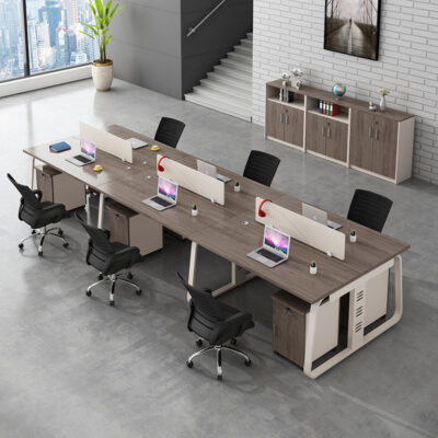 Bàn làm việc văn phòng đơn giản hiện đại bàn nhân viên kết hợp màn hình đôi bàn nhân viên hội nghị bàn máy tính