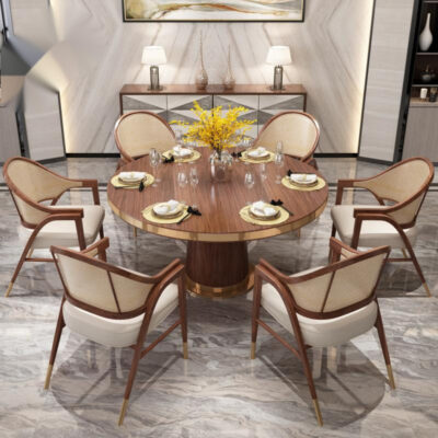 Bàn ăn gỗ chắc chắn phong cách Trung Quốc mới và ghế khách sạn hộp điện 20 người bàn tròn lớn ánh sáng sang trọng đơn giản câu lạc bộ bàn lẩu