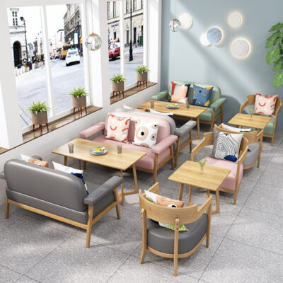 Bắc Âu Quán Trà Sữa Cafe Sofa Cửa Hàng Món Tráng Miệng Bánh Nướng Sofa Khu Vực Còn Lại Đàm Phán Thẻ Đôi Ghế Sofa