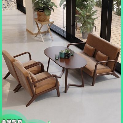 Thương Mại Quán Cà Phê Bàn Ghế Kết Hợp Gỗ Chắc Chắn Nhà Hàng Phương Tây Nhà Trà Retro Rõ Ràng Thanh Bistro Thanh Ghế Sofa