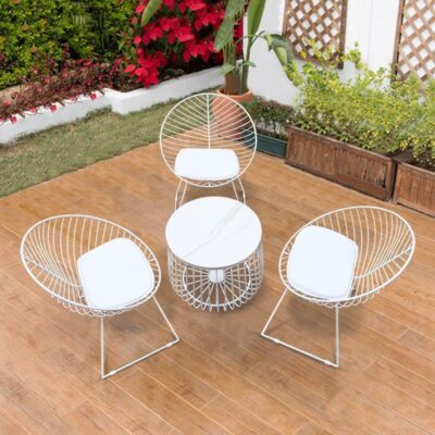 Bộ bàn ghế sắt rèn ngoài trời bộ kết hợp bàn cà phê sân vườn mái che cà phê trà sữa ngoài trời ngoài trời lưới chống nắng chống thấm nước màu đỏ