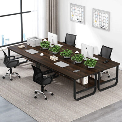 Bàn ghế văn phòng khung thép dày kết hợp bàn vi tính văn phòng Bàn làm việc nhân viên E1 2/4