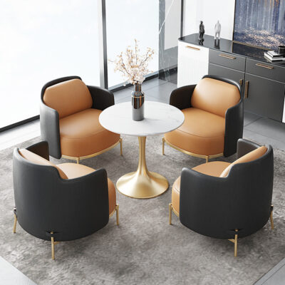 Bắc Âu ánh sáng sang trọng đàm phán bàn ghế sofa kết hợp câu lạc bộ khách sạn tiếp tân một bàn bốn ghế cafe sofa đơn