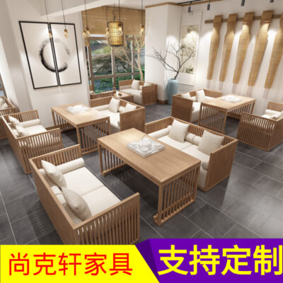 Phòng trà kiểu Trung Quốc mới kết hợp bàn ghế sofa đặc biệt nhà hàng hiện đại B&B nhà hàng khách sạn sảnh đàm phán ghế sắt rèn