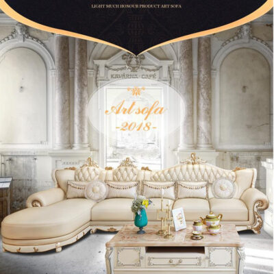 Sofa da phòng khách sofa góc châu âu chung cư lớn nhỏ sofa da nghệ thuật kết hợp bàn ghế bộ hiện đại đơn giản