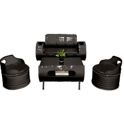 Phong cách công nghiệp sáng tạo thùng dầu thẻ ghế sofa quầy bar trong suốt quầy lễ tân quán cà phê quầy bar thương mại bàn cà phê bằng sắt rèn kết hợp bàn ghế