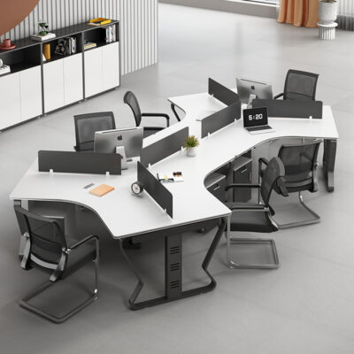 Bàn nhân viên văn phòng 6 người 8 người bàn máy tính hiện đại đơn giản kết hợp bàn ghế nhân viên sáng tạo