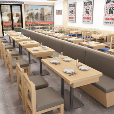 Quán ăn nhẹ nhà hàng mì bàn ghế gỗ cứng kết hợp mì ốc cay nóng burger sushi cửa hàng bánh bao tường thẻ ghế sofa