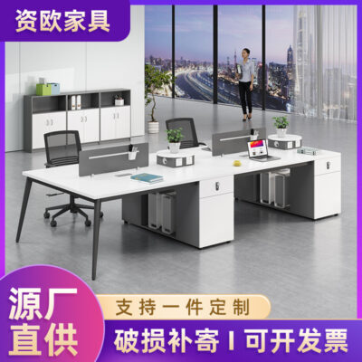 Bàn nhân viên ghế nhân viên đơn giản hiện đại kết hợp bàn ghế đôi khung thép đơn sàn văn phòng