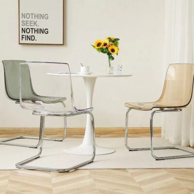 Acrylic Trong Suốt Toyas Ghế Nhà Tựa Lưng Ghế Ăn Bắc Âu Thiết Kế Đơn Giản Bàn Quán Cà Phê Ghế Ăn