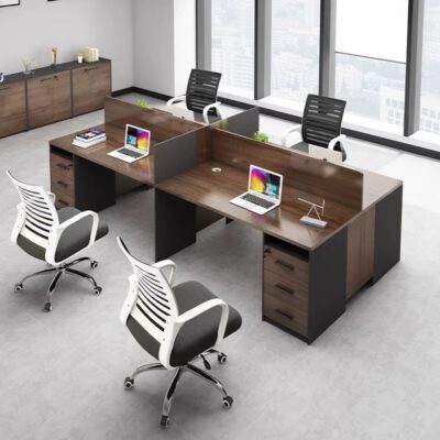 Bàn ghế kết hợp văn phòng nhân viên 6 người 2 người 4 người màn hình tài chính đơn giản hiện đại bàn đôi nhân viên văn phòng