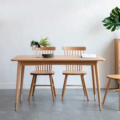 Bàn ăn kiểu Bắc Âu tại nhà đồ nội thất gỗ sồi trắng đơn giản hiện đại Bàn ăn gỗ kiểu Nhật Bản và ghế kết hợp phòng ăn nhỏ bàn gỗ đặc