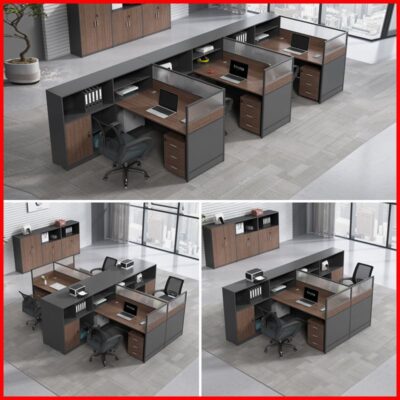 Bàn làm việc nhân viên bàn ghế nhân viên kết hợp đơn giản hiện đại ghế 4/6 người văn phòng tài chính bàn máy tính