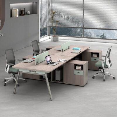 Bàn ghế nhân viên kết hợp đơn giản hiện đại nhân viên tài chính Phòng làm việc văn phòng ghế bốn người bàn ghế máy tính