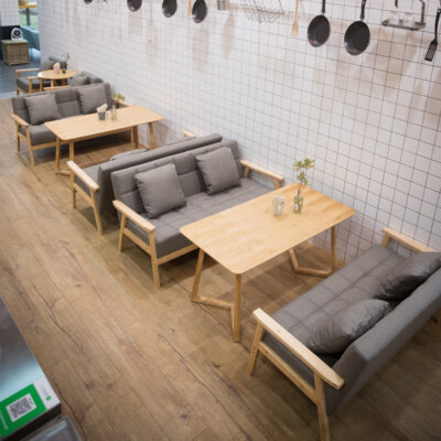 Sofa văn phòng bàn cà phê quán trà sữa bàn ghế kết hợp món tráng miệng cafe khu vực nghỉ ngơi đơn giản giản dị ghế đôi