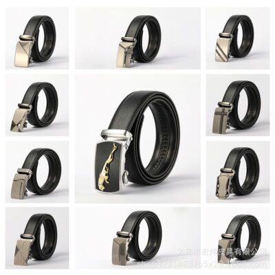 Thắt lưng nam hàng da bán buôn kinh doanh laser tự động khóa bấm lỗ thắt lưng miễn phí thắt lưng gian hàng cung cấp thắt lưng nam