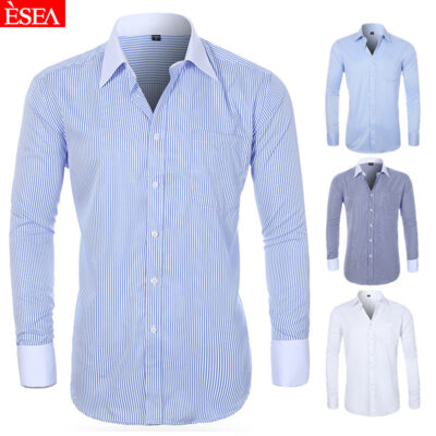[Giảm giá xuất khẩu] Áo sơ mi nam Amazon ebay wish Áo sơ mi nam khuy măng sét kiểu Pháp Áo sơ mi nam cỡ lớn
