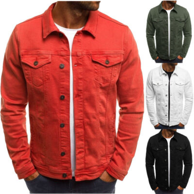 2022 Châu Âu Và Châu Mỹ Nóng Áo Khoác Denim Khoác Màu Áo Khoác Cardigan Nút Dụng Cụ Áo Khoác Nam Một Thả vận Chuyển