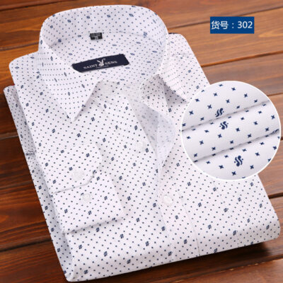 [Độc quyền xuất khẩu] AliExpress/amazon/ebay in mới áo sơ mi dài tay nam trung niên giản dị
