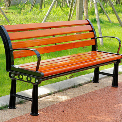 Nhà máy trực tiếp cung cấp ghế gỗ nhựa ngoài trời ghế công viên chân nhôm đúc ghế thư giãn chân gỗ ghế gỗ