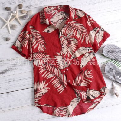 AliExpress EBYA Bán Chạy Nhất Phong Cách Hawaii Giản Dị Đi Biển Kỳ Nghỉ In Áo Sơ Mi Nam