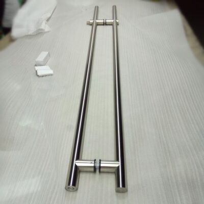 Tay nắm cửa kính tối giản hiện đại có khóa Tay nắm cửa đôi ống tròn bằng thép không gỉ 304 mặt đường nhà máy tùy chỉnh