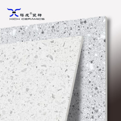 Gạch terrazzo trắng 800 * 800 phòng khách gạch lát sàn cửa hàng gạch cổ chống trơn trượt chịu mài mòn Nhà sản xuất Phật Sơn