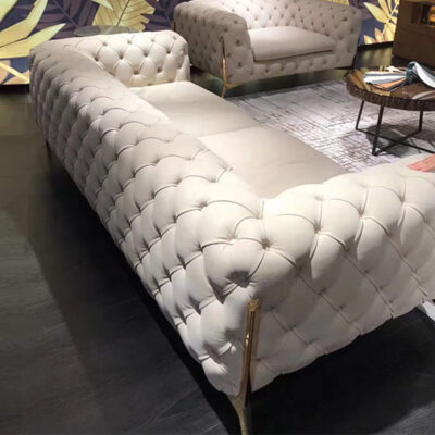 Bắc Âu đẹp Sang Trọng Khóa Vải Sofa Cửa Hàng Biệt Thự Phòng Khách Công Nghệ Giặt Không Vải Ins Phong Cách 3 Người Sofa Kết Hợp