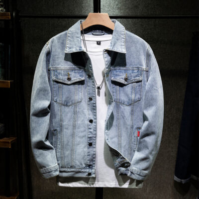 Áo khoác denim lông cừu nam xuyên biên giới thương hiệu hợp thời trang Âu Mỹ dày dặn Áo khoác nỉ nam phong cách Nhật Bản thu đông áo nỉ