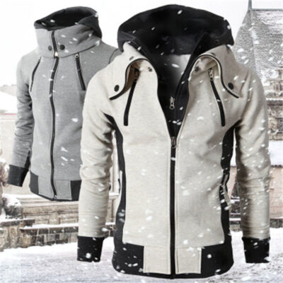 Thương Mại Nước Ngoài Chúc Mới Nam Hoodie Dây Kéo Áo Khoác Thu Đông Áo Khoác Thể Thao Ngoài Trời Nam Giả Áo Khoác 2 Mảnh